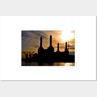 Battersea Power Station River Thames London Posters and Art